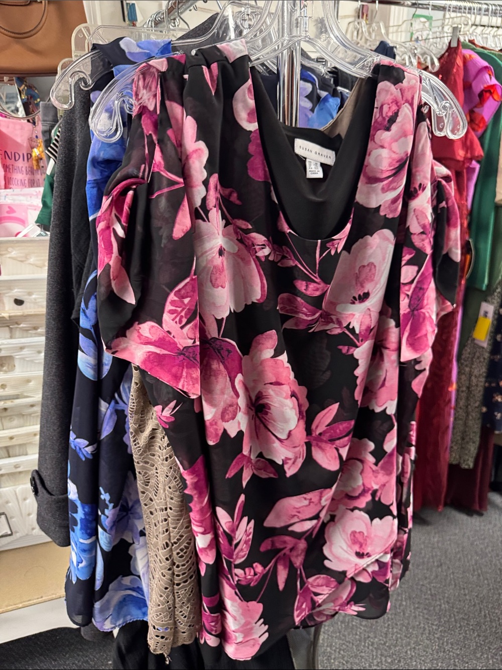 Susan graver floral top 1X // 092024